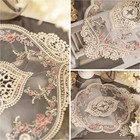 2pack Vintage Oval Lace Table Placemats  Exquisite Flower Large  Beige 18 l X 12