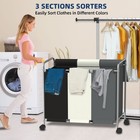 Nefoso 3 Section Laundry Hamper 150l Laundry Basket Sorter Cart Clothes Storage