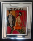 Vintage Mid Century Modern Retro Art Deco Vogue Needlepoint Unique Mirror Frame