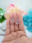 Clear Teardrop Crystal Silver Dangle Earrings  Women s Fashion  Sparkling Drops