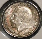 British Silver Threepence - 1916  sharp Grade  Original  - King George V  117 