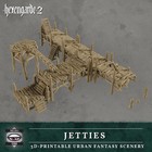 Hexengarde 2 Jetties 32mm Scale Terrain For D d  Rpg  Mordheim