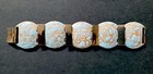 Vintage Signed Enamel-over-copper Turquoise Modernist Bracelet  With Earrings