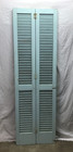 Pair Antique Window Wood 24x80 Louvered Bi-fold Shutters Shabby Old Vtg 1597-24b