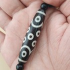 Antique 12 Eyes Himalayan Tibetan Agate Dzi Bead Amulet Pendant Necklace