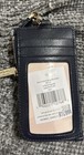 Kate Spade New York Navy Apple Print Leather Zip Id document Holder Key Ring