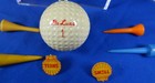 Antique Vintage Golf Ball Shell 4 Vintage Golf Tees 2 Ball Markers In Display
