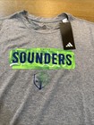 Seattle Sounders Fc Mls Adidas Grey Performance T Shirt Adult Size Small Tall