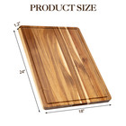 Large Acacia Wood Cutting Board Reversible With Deep Groove For Kitchen