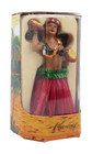 Hawaiian Hula Lady With  uli uli Mini Dashboard Doll - 4  Car Doll  Red Skirt