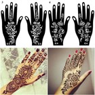 India Flower Temporary Template Henna Tattoo Stencil Hand Tattoos Self Adhesive