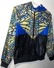 Adidas Original Windbreaker Hooded Fleece Lined Size Small Women   s Butterfly Jac