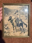 Rare Pair Vintage Frederic Remington Prints  cowboy Roping Steer   Native America