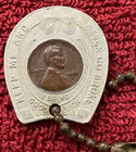 Vintage Encased Penny 1955-denver Mint Lucky Cent Horseshoe Token Coin Medal B32
