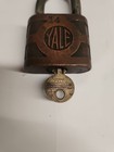 Vintage Old Yale Brass Padlock Lock With Key 