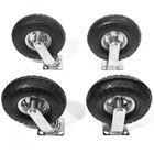 Xtremepowerus 4pcs 10  Pneumatic Tire Caster Wheel Farm Cart  2 Rigid 2 Swivel 