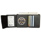 Rfid Leather Id Badge Wallet Concealed Carry Holder Security Card Case