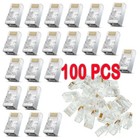 100pcs Rj45 Modular Plugs For Cat6 Ethernet Cable Connector Cat 6 8p8c End Plug