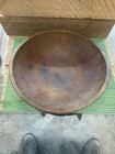 Antique Large Wooden Dough Bowl Old Hand Turned Primitive Farmhouse Oval 12 5   
