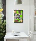 Original Abstract Washington Dc Art Mixed Media Painting 13   x11    Home Decor
