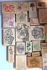42 Rubber Stamps Large Lot Wood Vintage Floral Botanical Roses Etc  Great Brands