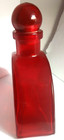 Vintage Looking Half Circle Shaped Ruby Red Glass Bottle Weighty Rare