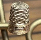 Antique Victorian 14k Solid Gold Sewing Thimble Size 8 Engraved Ornate Scroll
