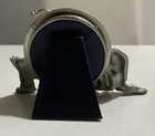Vintage Seagull Pewter Small Cat Kitten Mouse Standing Oval Picture Frame