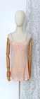 Vintage 1930s 1940s 1950s Pink Lace Bow Embroidered Risque Lingerie Slip Dress