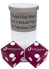 Genuine Horseshoe Vegas Casino Craps Dice Pair Purple Frosted Matching Serial  s
