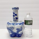 Vintage Chinese Blue White Dragon Chinoiserie Porcelain Tulip Tulipiere Vase