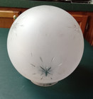 Vintage Round Frosted Glass Art Deco Starburst Design Light Lamp Globe