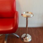 Vintage Silver Plated Mid Century Drink Table Smoking Stand Ashtray Pedestal