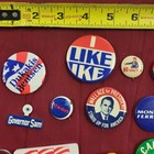 Large Vintage Lot Of Political Pin Back Buttons And Swag  52 Items