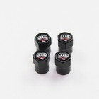 4pcs Audi Tire Valve Stem Caps Set For All Modes Black Anodized Aluminum