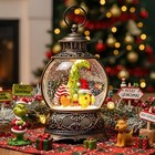 Christmas Snow Globe Lighted Gnomes Santa Elf Christmas Tree Scene  Musical 