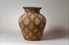 Large Apache Coiled Olla  Interlocking Diamond Design Circa 1900