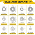 108pcs 304 Stainless Steel Flat Washers  Fender Washers Assortment Kit 12 Sizes
