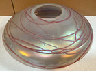 Antique Vintage Loetz Art Glass Threaded Iridescent Lamp Art Nouveau Large Shade
