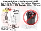 14130   Pr1413 Cover Seal O-ring For Marineland Magnum 200  220  330  350  2 Pk 