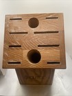 Cutco Knife Block 10 Slot Solid Wood Honey Oak Finish Made In Usa Heavy Sturdy