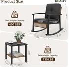 3pcs Outdoor Rocking Bistro Set Chairs Patio Furniture Set Coffee Table Cushions