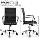 Pu Leather Office Chair High Back Conference Task Chair W armrests Black