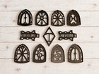Antique Cast Iron Sad Iron Trivets   Stands Farmhouse Primitive Folk Art Wall