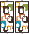 2 Pcs Mid Century Wall Art Mid Century Modern Decor Elegance Wall Accents Wood A