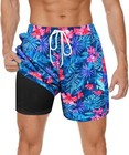 Men s Quick Dry Swim Trunks With Compression Liner 7  Inseam Beach Shorts