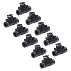 Push To Connect Air Fittings Tube 1 4  Od Air Line Tee Union Push Black 10pcs