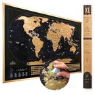 Xl Scratch Off World Map With 196 Country Flags 36  X 24  Frameable World Map 
