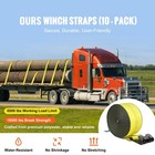 Truck Straps Winch Straps 4 x30  With Flat Hook For Towing 10 Pack Yellow