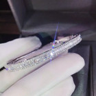 8 Ct Round Cut Real Moissanite Women s Bangle Bracelet 14k White Gold Plated